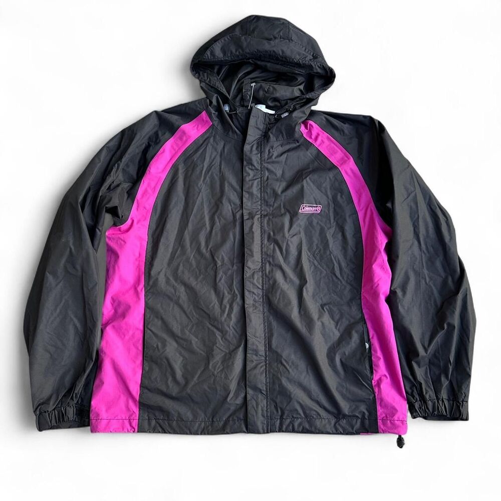 Coleman Women's Black and Pink Winbreaker Jacket L/XL